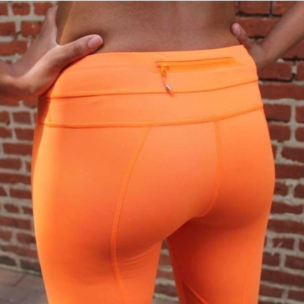 Lululemon Rare Run Inspire Crop in Pizazz Orange Size 6 Neon Bright Leggings